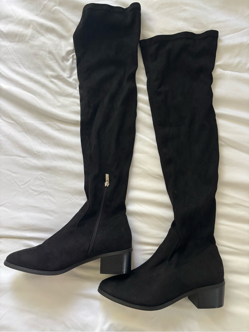 New York & Company Black Over-the-Knee Low Block Heel Boots Size 10 NWO-Box